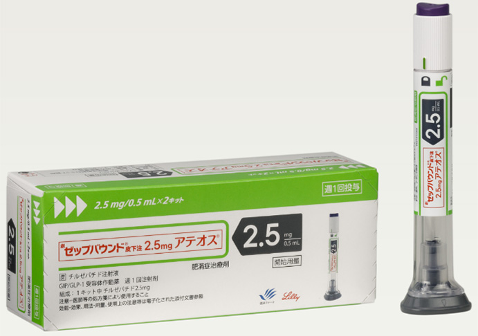 肥満症治療薬「ゼップバウンド」のパッケージと注射ペン